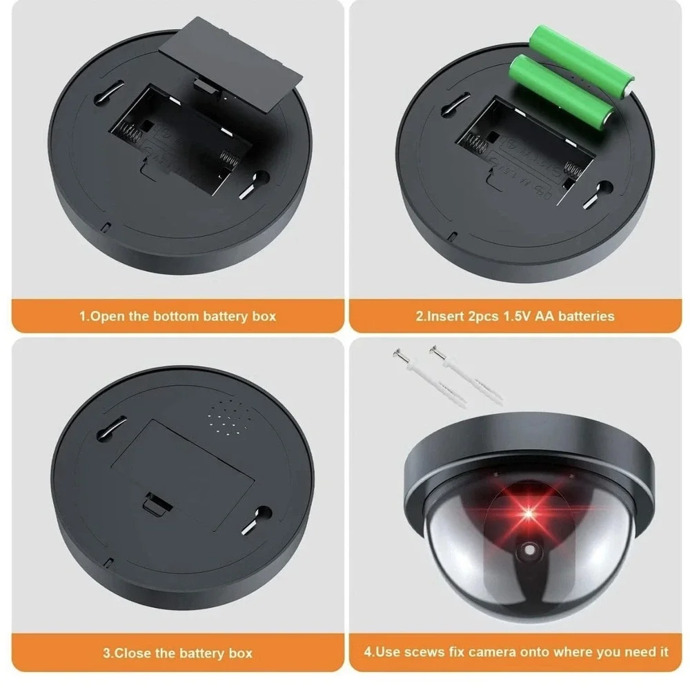 Lot of 5 Dummy Security Cameras Motion Sensor LED Light Dome Style New Open Box